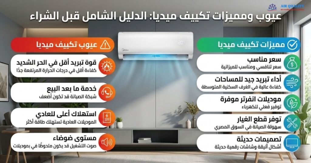 مميزات وعيوب تكييف ميديا